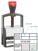 Profi-Kontierungsstempel mit Datum, Abdruck ca. 65 x 46 mm