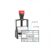 Profi-Kontierungsstempel mit Datum, Abdruck ca. 56 x 35 mm