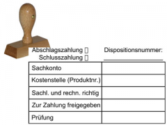 Kontierungsstempel (Holzgriffstempel), ca. 75 x 44 mm
