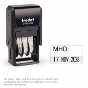 Trodat Mini-Datumstempel "MHD", Abdruck ca. BxH 20 x 12 mm