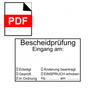 digitaler (dynamischer) Steuerbescheid-Stempel 'Bescheidprüfung', kompatibel mit Acrobat Reader