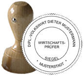 Dienstsiegel für Wirtschaftsprüfer, Holzstempel