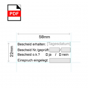Dynamischer PDF-Stempel "Bescheid erhalten / geprüft", Tagesdatum, Textfelder, Checkboxes