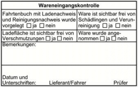 Stempel 'Wareneingangskontrolle #2', Abdruck ca. 70 x 45 mm